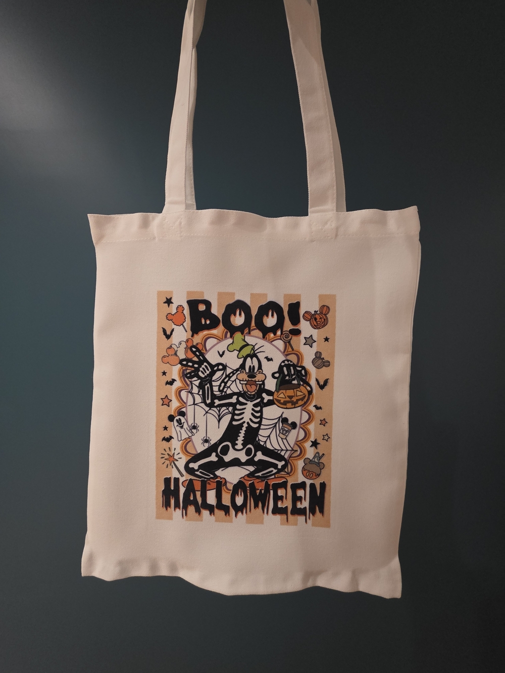 White Tote Bag - Disney Goofy Design
